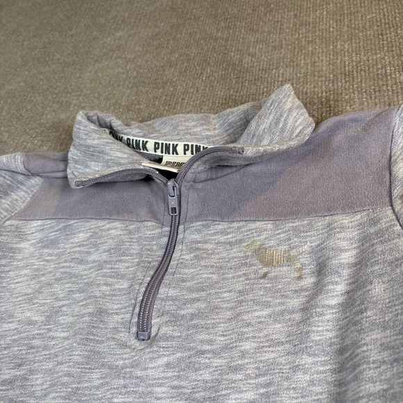 Gray and Purple Quarter-Zip Sweatshirt 1153 - Picture 3 of 5